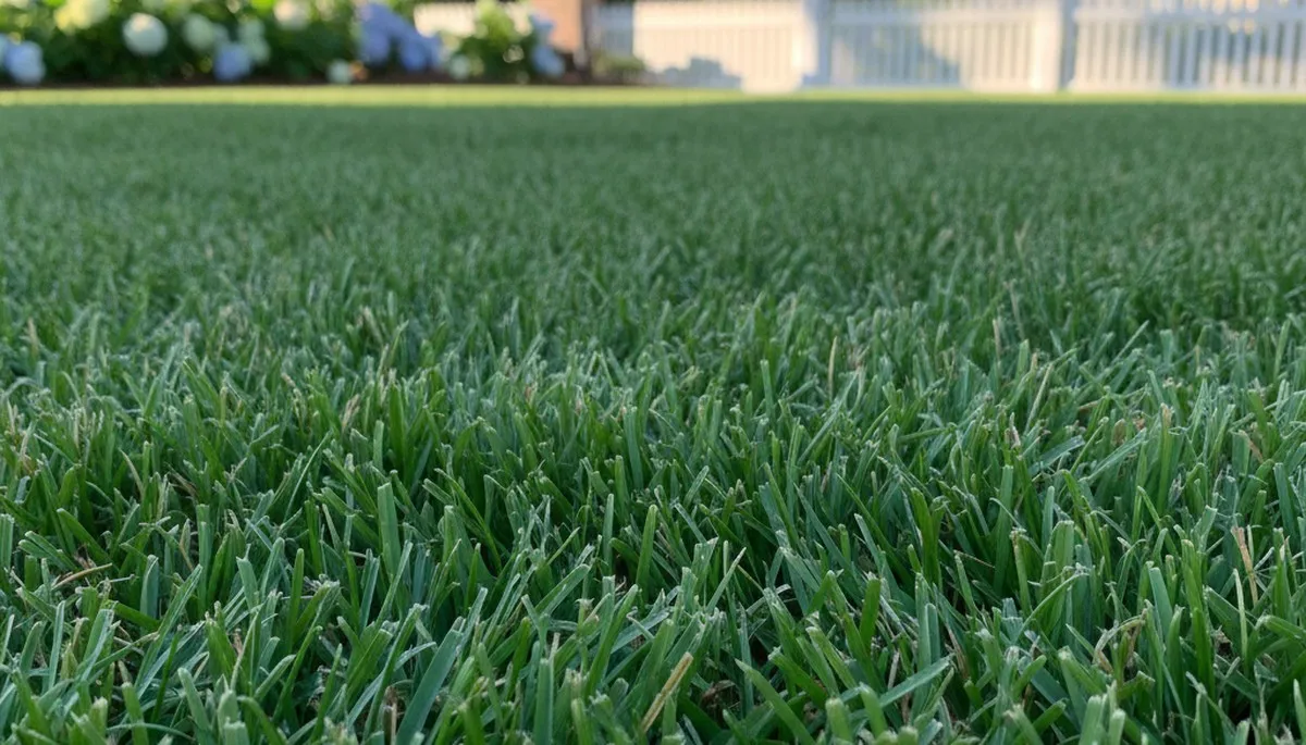 Close-up of freshly cut lawn grass showing precise mowing quality by landscapers in Charleston, SC