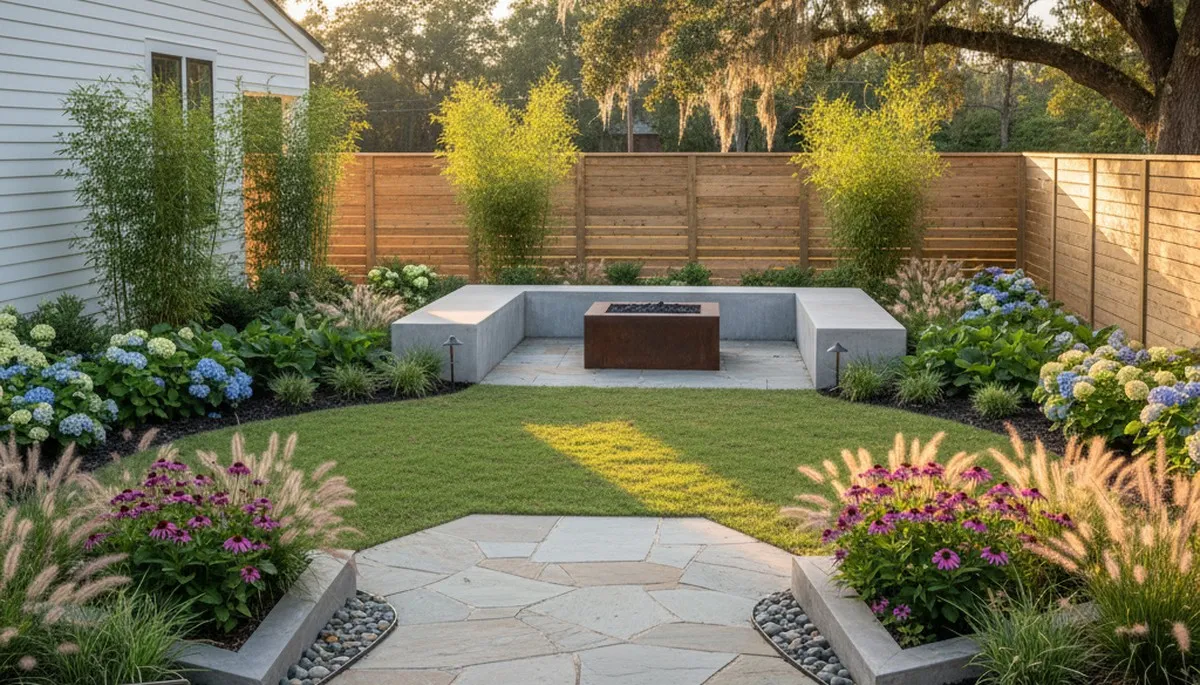 Charleston, SC landscaping design team creating a custom outdoor living space for a residential yard