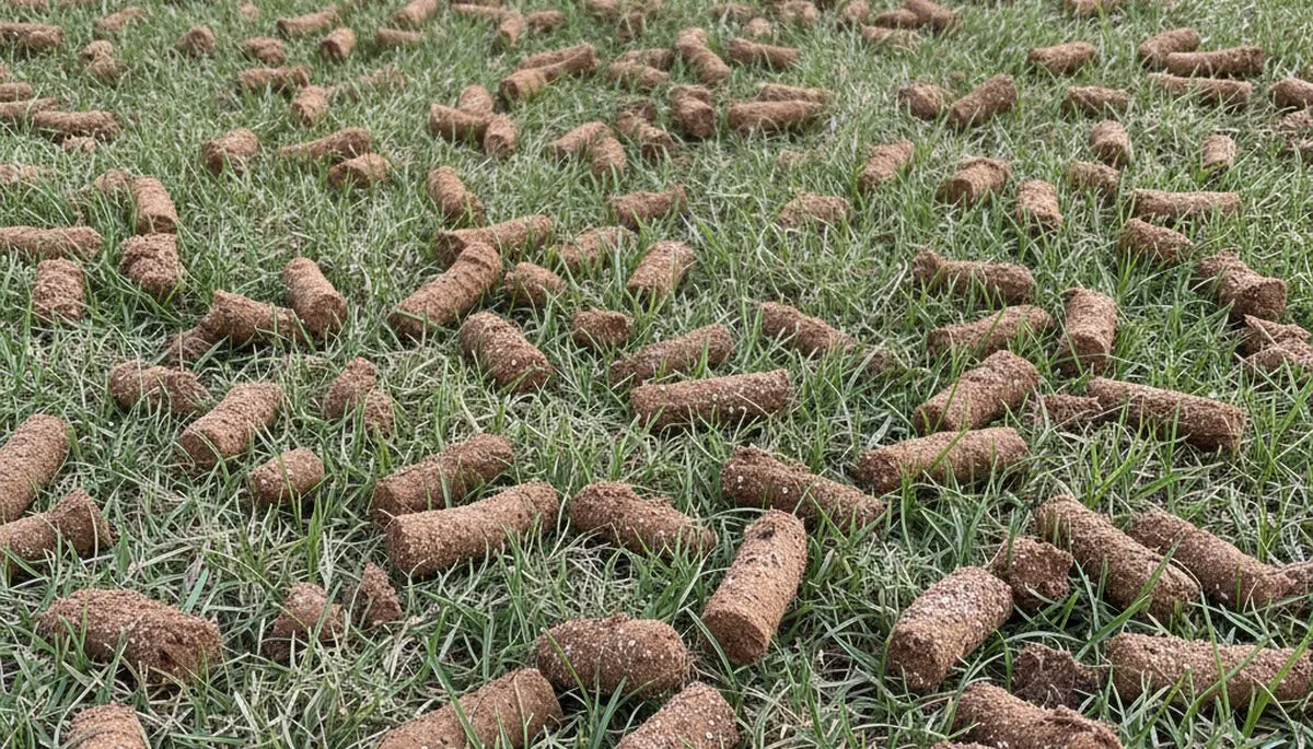 Close-up of soil cores from professional lawn aeration in Charleston, SC by Chop Chop Landscaping